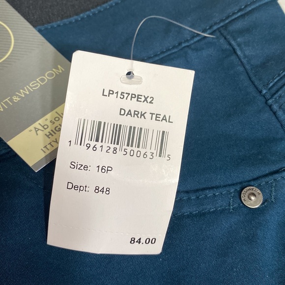 #64 Wit & Wisdom, “Ab” Solution high rise, Itty bitty boot. Dark Teal - Picture 10 of 10